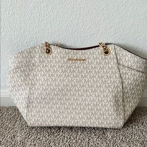Michael Kors Beige Monogram Tote